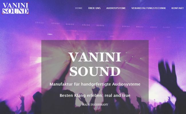 Webseite Vanini Sound-Systeme